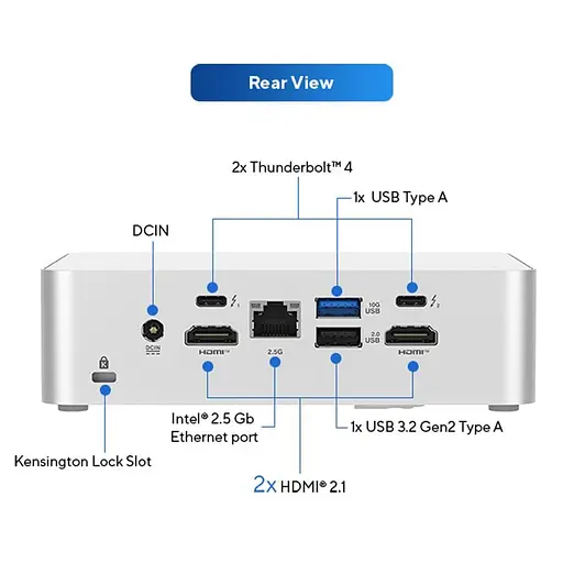 Комп'ютер ASUS NUC 15pro+ RNUC15CRSU500002 Intel Core Ultra 5 225H/Без ОЗП/Без SSD/Intel Arc Graphics/Без ОС (90AR00P3-M00030) - фото 9