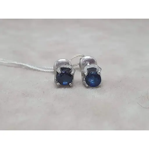 Срібні сережки Агні Крижинка з сапфіром. 2619/9Р-SPH - фото 4