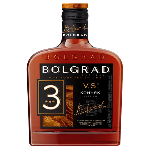 Коньяк України Bolgrad VS 3 зірки 40% 0.25 л
