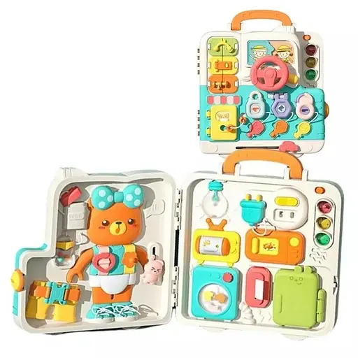 Гра бізіборд чемодан, 25х26х9 см, замки, музика, звук англійською мовою, на батарейках, модель YL514 - фото 2