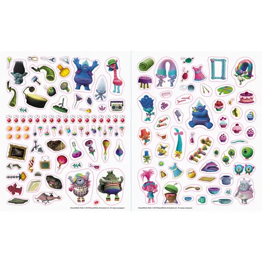 Мир наклеек Тролли Яркая книга Ранок 1026001 больше 100 наклеек - фото 2