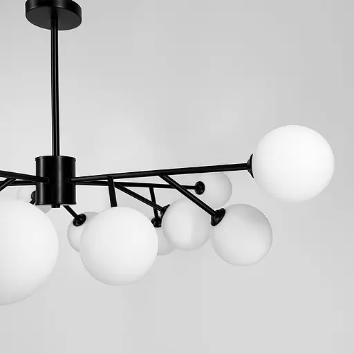 Потолочная черная люстра Grand Bunch на 15 плафонов Ø 110 см Ст. AOC 20/15 BK | Line F - фото 3