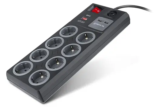 Мережевий фільтр RS-8F USB CHARGE 3m, black (EL122300004) - фото 4