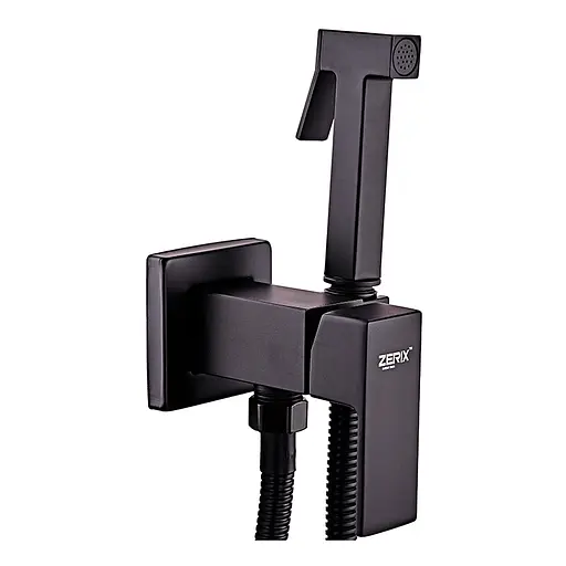 Набір гігієнічного душу прихованого монтажу Zerix LEB9-123 black ZX5572, Чорний матовий - фото 4