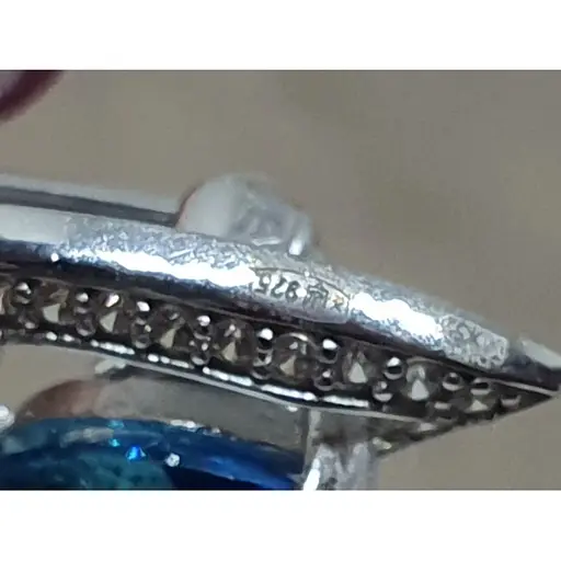 Срібна брошка Ірій Лебідь з фіанітами. 9540 - фото 3