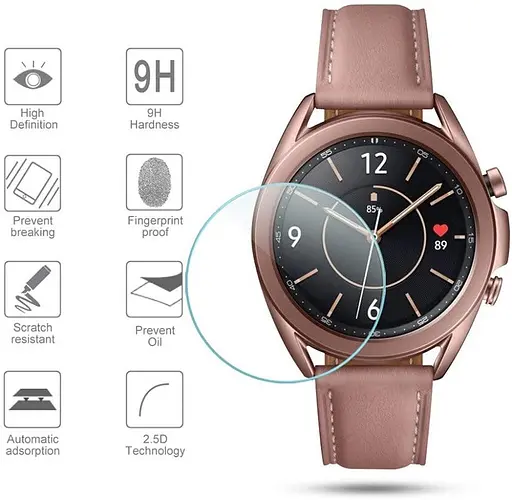 Закаленное стекло для часов VSKEY для Samsung Galaxy Watch 3 45 мм, диаметр 34 мм - фото 2
