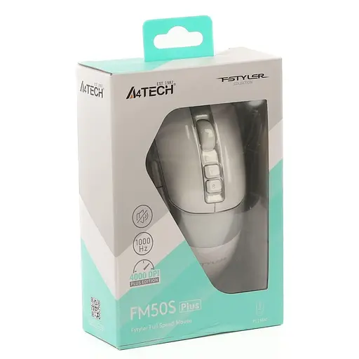 Миша A4Tech Fstyler FM50S Plus (White) Silent USB (FM50S Plus (White)) - фото 10