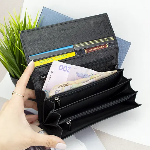 Гаманець жіночий шкіряний Fuerdanni 1180 чорний на магнітах - фото 8