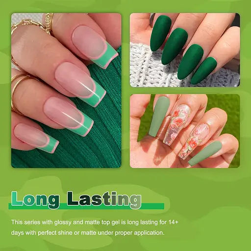 Набор гель-лака для ногтей с 9-цветным покрытием, 3 бутылками базового матового верхнего покрытия и пилкой для ногтей - фото 2