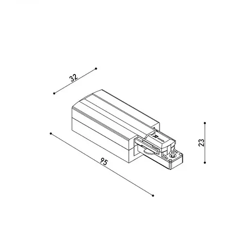 Подвод питания для трека правый, черный KLOODI KDTR3-361 R BK - фото 2