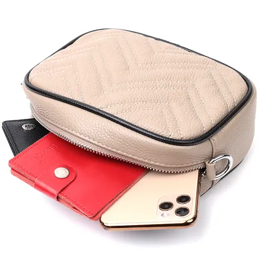 Женская вечерняя сумка Vintage на цепочке из натуральной кожи 20х13х7 см sum0029000 - фото 8