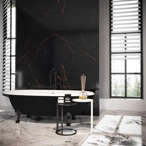 Ванна окремостояча матова Amdcon Olmpa 180x90 чорна з литого каменю чорні ніжки OLMPA_180_nzhk-bl_BLACK_MAT Чорний матовий - фото 4