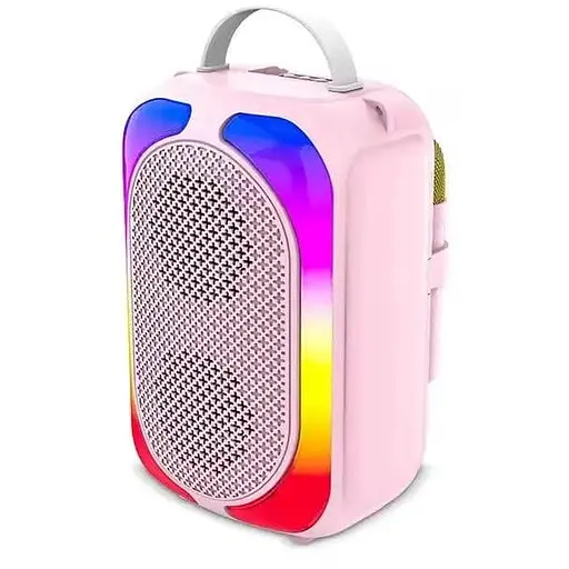 Портативна караоке колонка JQS-3301 акумуляторна музична колонка Bluetooth 5.0 Рожевий 10 Вт - фото 1