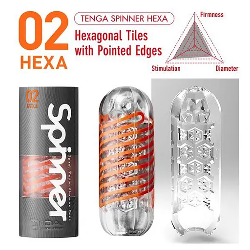Мастурбатор Tenga Spinner Hexa помаранчевий - фото 7
