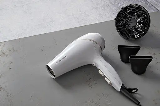 Фен Remington HydraLuxe, 2300 Вт, 3 режима, диффузор, ионизация, холодный обдув, белый - фото 2