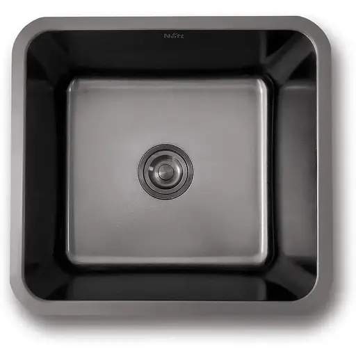 Комплект чорної кухонної мийки та змішувача Nett з нержавіючої сталі NB-4643