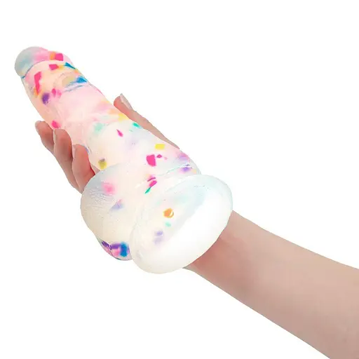 Фалоімітатор з конфетті Addiction - PARTY MARTY 7.5″ - FROST & CONFETTI, 19 см, силікон - фото 8