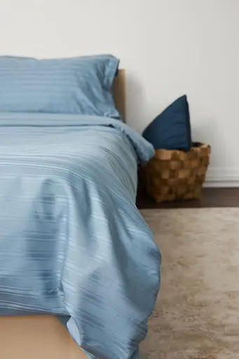 Комплект постельного белья Moon&Star Детский 110x140 см наволочки 2x40x60 см Ultramarine Satin Stripe - фото 4