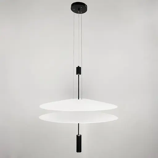 Дизайнерский 2-х ярусный светильник КРЫЛЬЯ СВЕТА с черным основанием Line.F MJ 14-680+680 BK - фото 3