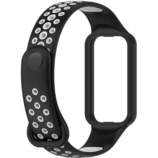 Ремешок DK для Xiaomi Amazfit Band 7 Silicone Sport Band Nike (black / grey) - фото 2