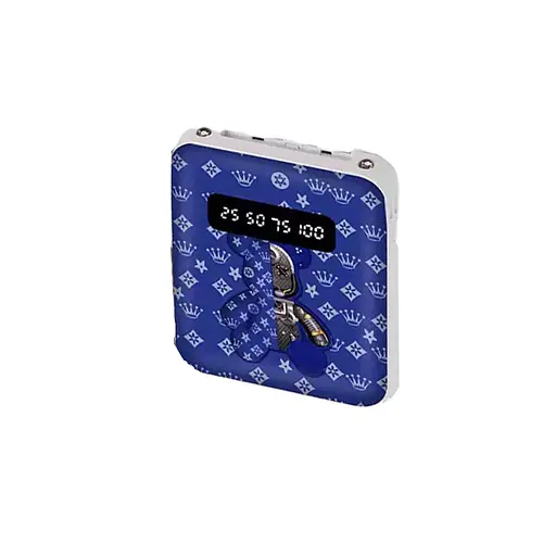 УМБ Power Bank 5000mAh повербанк с экраном и фонариком 4 в 1 Bearbrick Blue (16132)