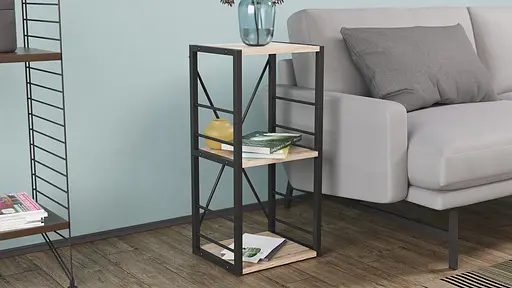 Етажерка 3/34 Ferrum-decor Серії Коннект 73x34x28 чорний ДСП Дуб Сан-Марино 16мм (FRD-104290) - фото 2