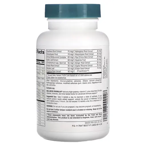 Натуральная добавка Source Naturals Wellness Formula, 90 таблеток - фото 3