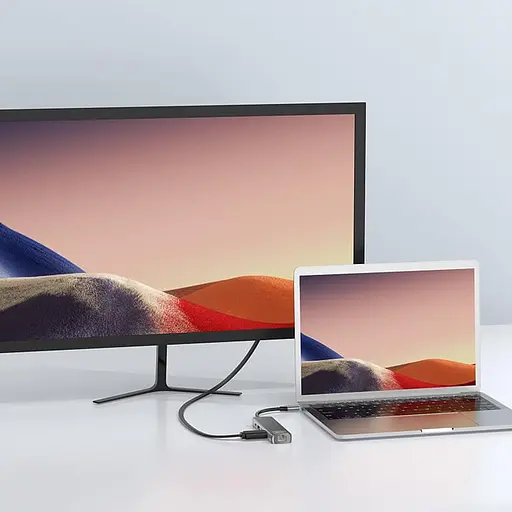 Розгалужувач хаб - мультиадаптер Hoco HB23 Easy view - Type-C to 4K HDMI LAN 60W - фото 6