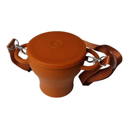 Безопасная пищевая силиконовая складная чашка oldbro 450 мл orange dark - фото 2