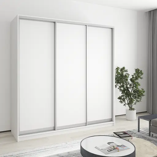 Шафа-купе тридверна MebelStar Комбо AL 3ДСП 200x45x240 см Аляска білий (MBS-1655)