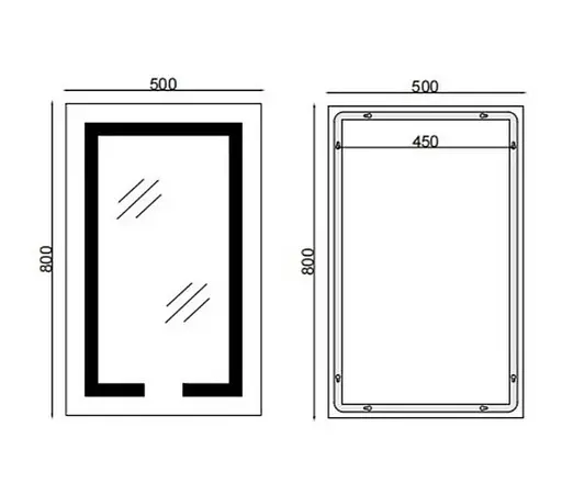 Зеркало Mixxus HARD MR06-50x80-CASE с LED Touch, Anti-fog, димером, рег. яркости, часами (MI6657) - фото 10
