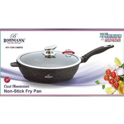 Сковорода с антипригарным покрытием Bohmann 24 см 1300-24-MRB сковорода для жарки с толстым дном - фото 2