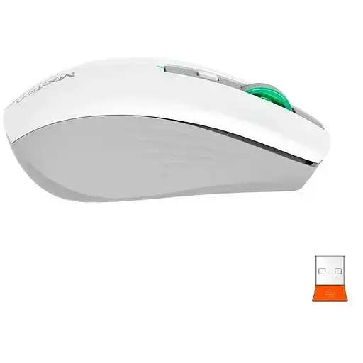 Комп'ютерна миша Mееtion BTM002 RGB 1000-1200-1600 dpi 6 кнопок USB 2.4G бездротова ігрова біла - фото 5