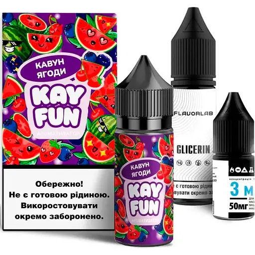 Набір компонентів для самозамісу сольової заправки Flavorlab Kayfun Кавун Ягоди 30 мл, 0-50 мг (18711) - фото 1