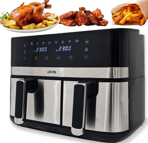 Аэрофритюрница двухкамерная DMS HF-10E Duo 2800 Вт 6/4 л - фото 1