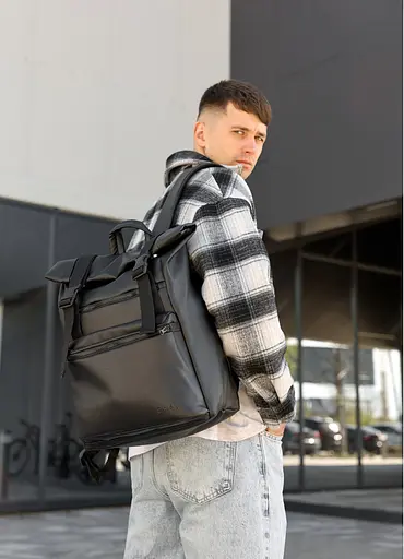 Мужской рюкзак Sambag RollTop LTTm черный 43 х 31 х 14 см (24238001m) - фото 2