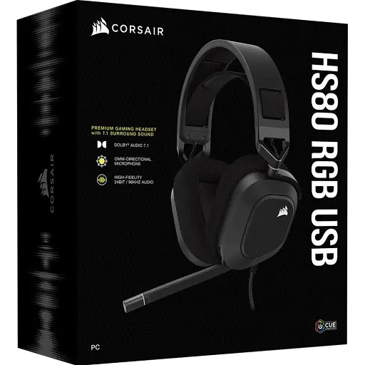 Ігрові навушники Corsair HS80 RGB Carbon (CA-9011237) [130613] - фото 5