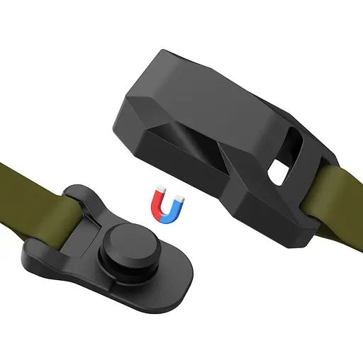 Ошейник для собак водостойкий Waudog Magnet с QR-паспортом магнитная пряжка-фастекс S Ш 15 мм Д 26-35 см хаки