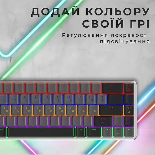 Клавиатура GamePro MK122R Red Switch Low Profile Wireless Dark Gray (MK122R) - фото 11