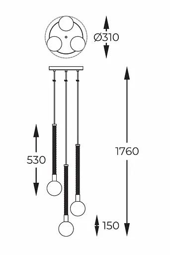 Підвісна люстра MIDA P0583-03B-2GHF Zuma Line - фото 2