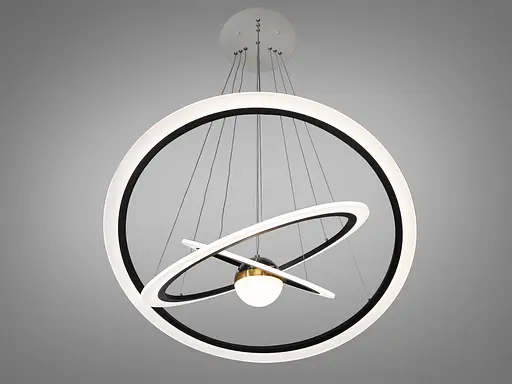 Світлодіодна люстра з додатковим підсвічуванням,140 Вт, чорна - фото 2