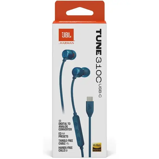 Навушники з мікрофоном JBL Tune 310C Blue (JBLT310CBLU) - фото 2