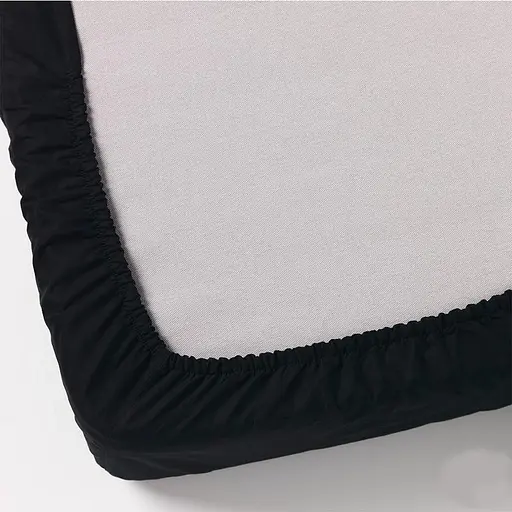 Полуторне простирадло чорне на гумці 80х200х20 см - фото 2
