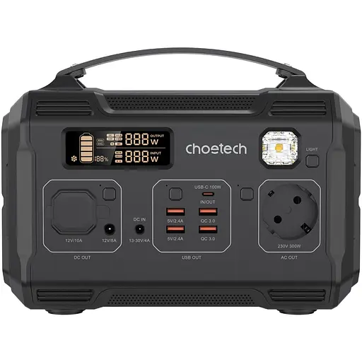 Зарядная станция Choetech BS002 300Вт (276Вт/ч) QC 3.0, USB-C PD100 Вт