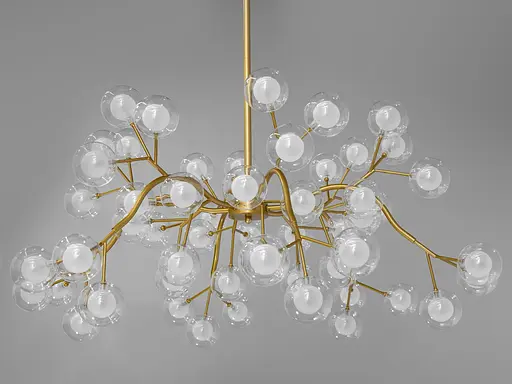 Велика люстра "Світлячок", на 54 лампи, золото сатин - фото 1