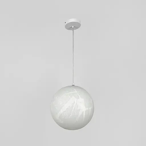 Дизайнерський світильник-куля із імітацією техніки пап'є-маше Ø30 см Line F AK06-300 Білий - фото 7