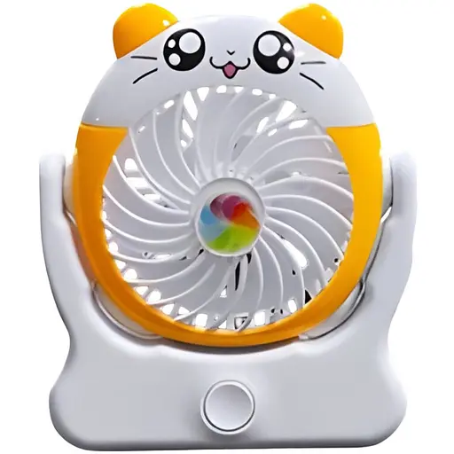 Дитячий настільний USB-вентилятор Mini Fan на акумуляторі жовтий (2628-G4)