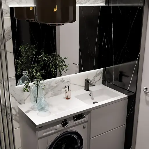 Раковина глянцева врізна Amidicon Rodeo 120R 1200x480 з литого каменю RODEO_120R_HL, Білий - фото 8