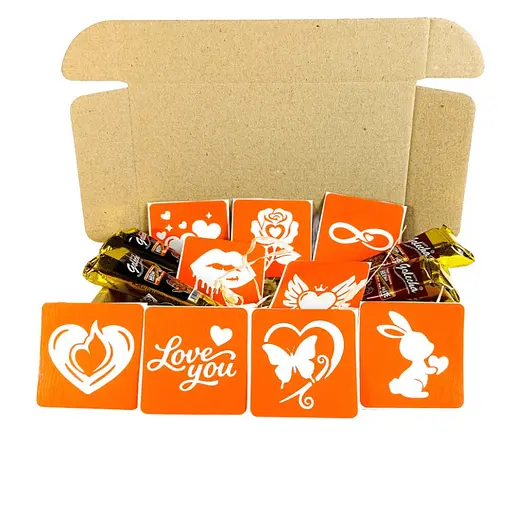 Набор хны с трафаретами для био-тату №8 Fresh Tattoo henna-set-08, 9 трафаретов - фото 2