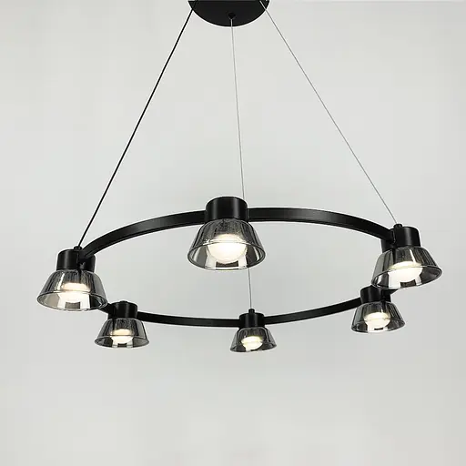 Кільцева люстра HILDFRID на 6 плафонів Line.F MJ 179-600 BK - фото 5